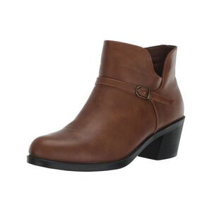 WAVE EASY STREET Womens Brown Cut Out Ellery Round Toe Block Heel Booties 5.5 M